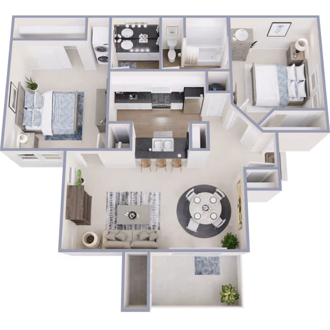 2 Beds • 2 Bath 206 floor plan